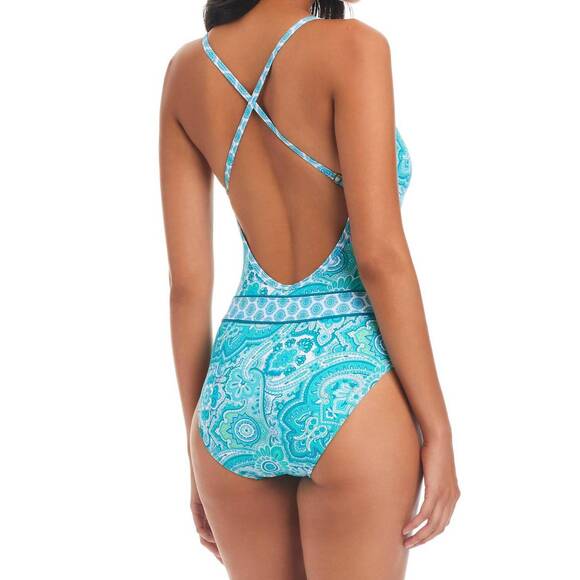 NEW BLEU ROD BEATTIE women's coastal cool plunge one piece in cool - Picture 2 of 2